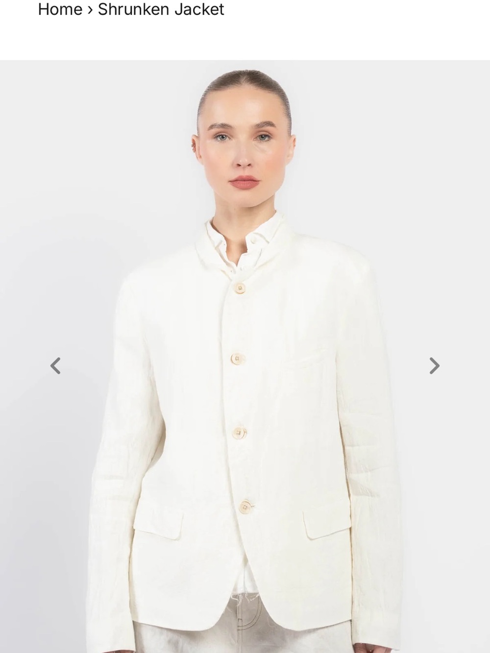 Forme d’Expression Shrunken Jacket in Cream Sz XS/S